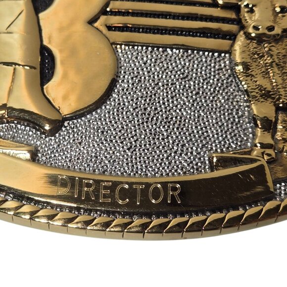Beef Empire Days Belt Buckle 1983 Director 24k Gold Plated Garden City Kansas - Picture 7 of 16